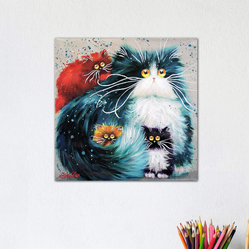« purrenting » par kim haskins-impression sur image, Toile tendue, H 18 po x l 18 po x P 1,5 po
