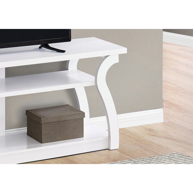 Console multimédia polyvalente et moderne avec tablettes de rangement