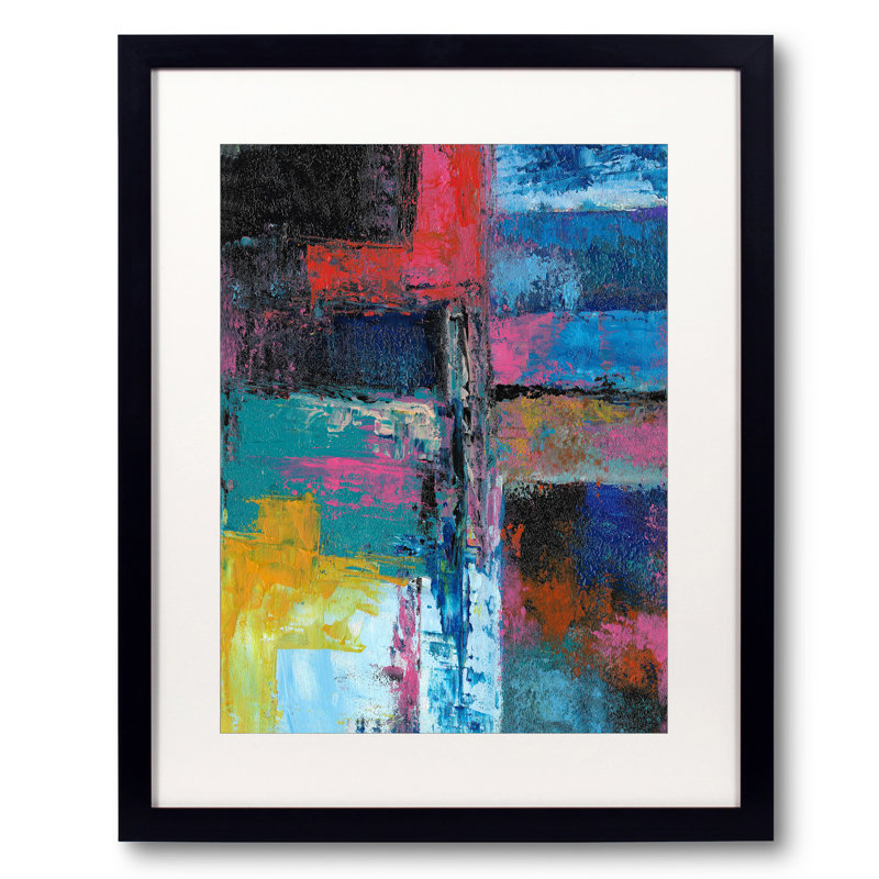 Abstract Composition 968 Print by Angel Estevez, 31.25" H x 25.25" W, Black Framed Paper