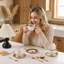 Ensemble de 6 tasses à café en céramique de qualité supérieure et soucoupes, tasses à café pour café au lait, moka, au lait, blanc, avec garniture dorée