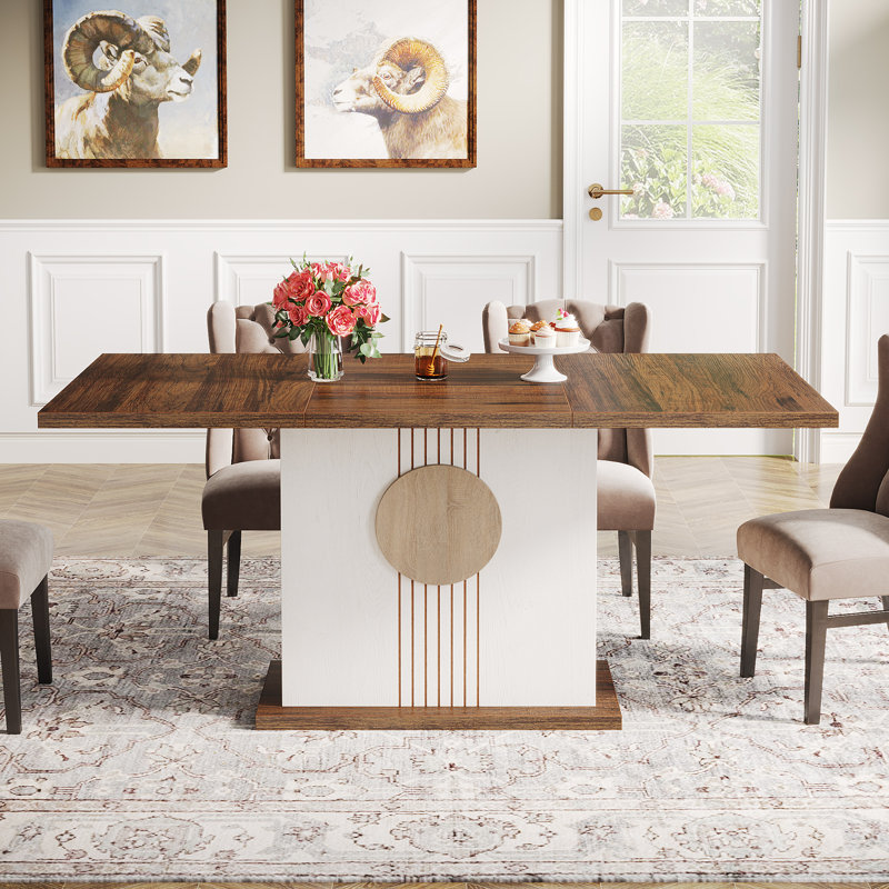 Walthourville Dining Table, White/Brown