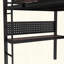 Structure de lit mezzanine avec bureau, panier de rangement, lit mezzanine en métal avec horloge et port de charge-1195826134