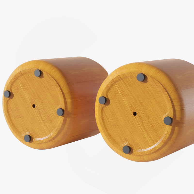 Ensemble table d'appoint ronde, table de bout simple pour patio, jardin, cour arrière, salon, Naturel, 2