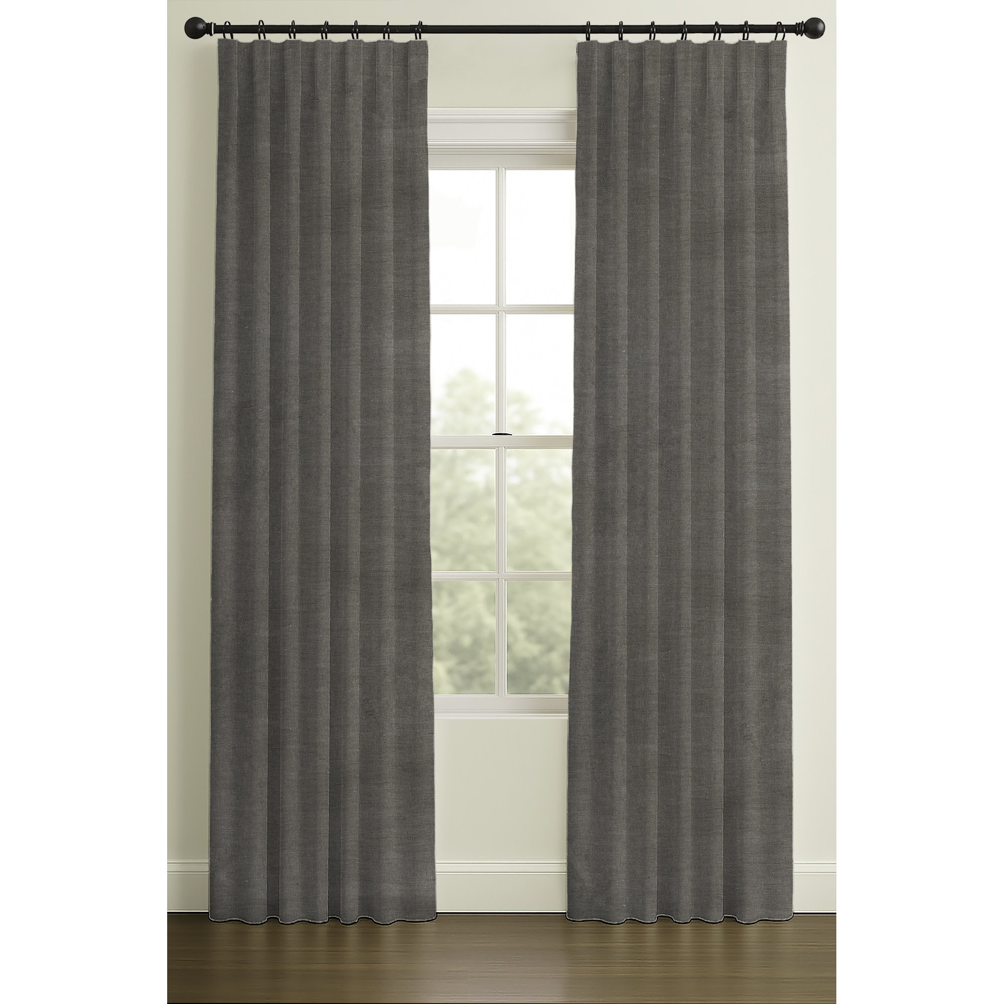 84" Rod Pocket/Back Tab Single Lining Murray Stonewash, 33" W x 96" L, Single, Inverted Pleat