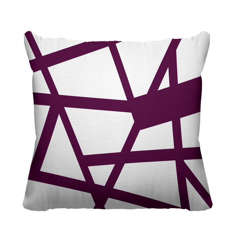 Coussin décoratif intérieur / extérieur Shepherd Stripes, L 19 po x H 19 po, Mauve