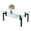 Table basse rectangulaire moderne en verre noir