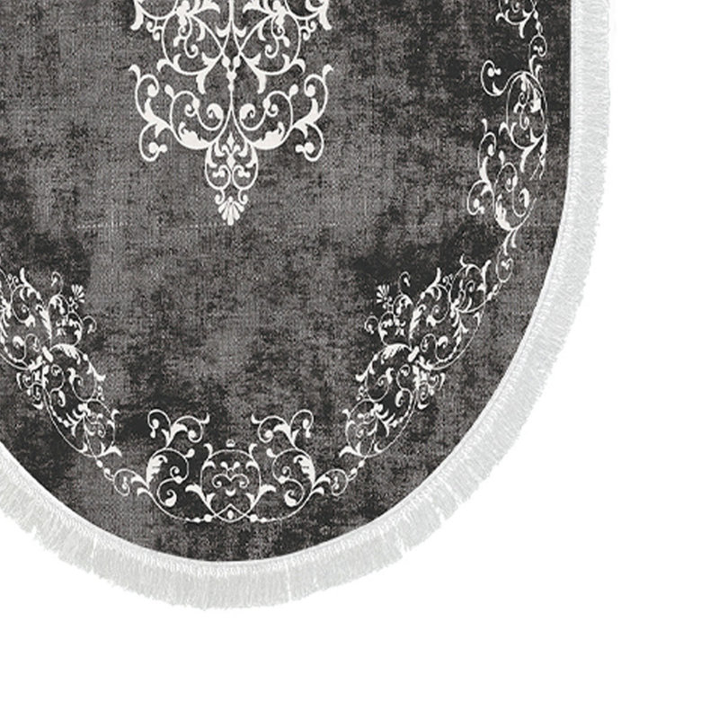 Ensemble de 2 tapis de bain Rhem Floral, Gris / blanc