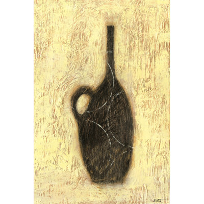 Woodcut Ebony Vase II by Norman Wyatt Jr. - Wrapped Canvas Painting