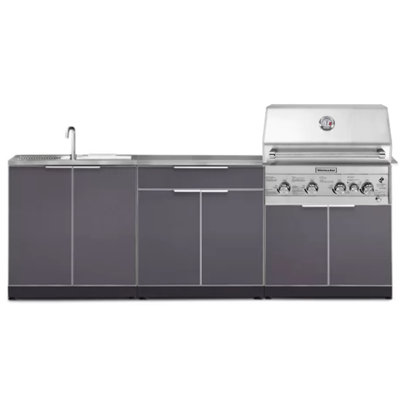 Cuisine d'extérieur modulaire 3 pièces 97 "avec 4 brûleurs et évier 97" KitchenAid