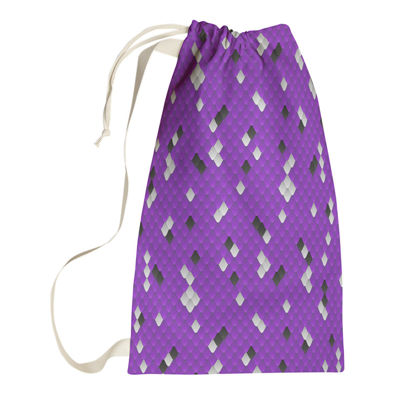 Sac à linge à échelles serpent Mcguigan, Moyen (H 36 po x l 28 po x P 1,5 po), Mauve / Noir