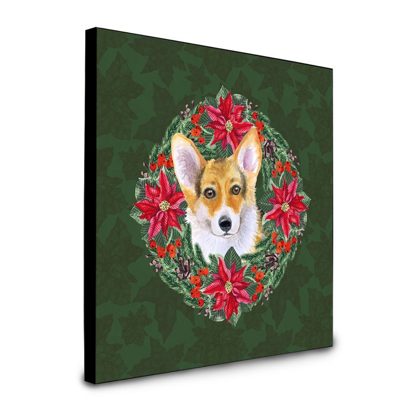 Panneau mural d’art à couronne poinsetta Fabrienne, Corgi