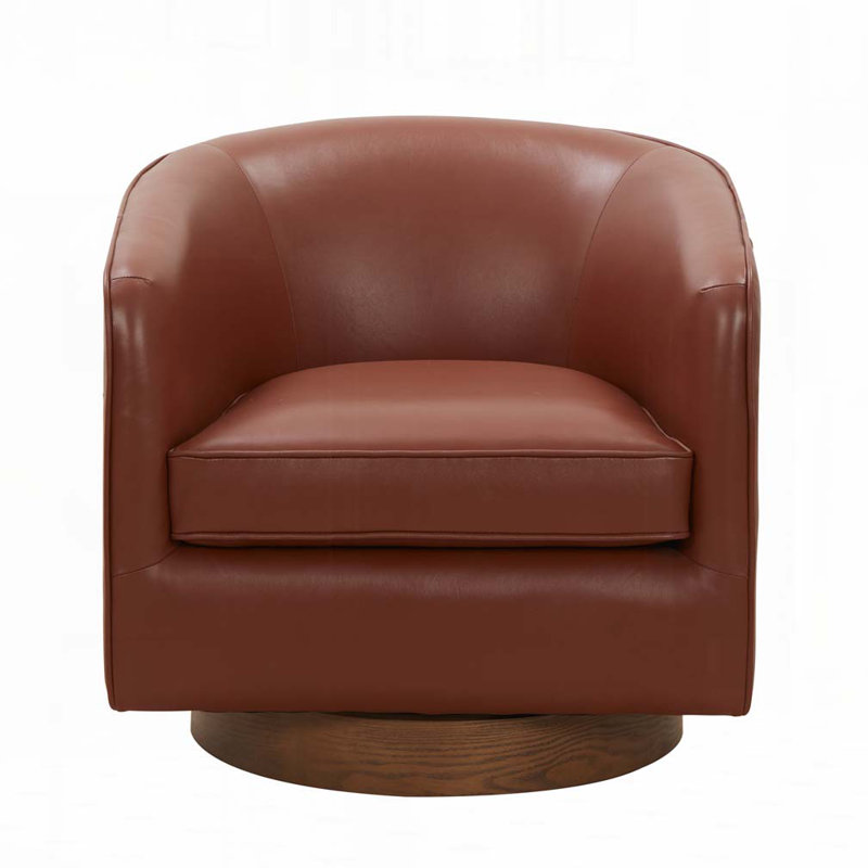 Fauteuil demi-tonneau pivotant en similicuir