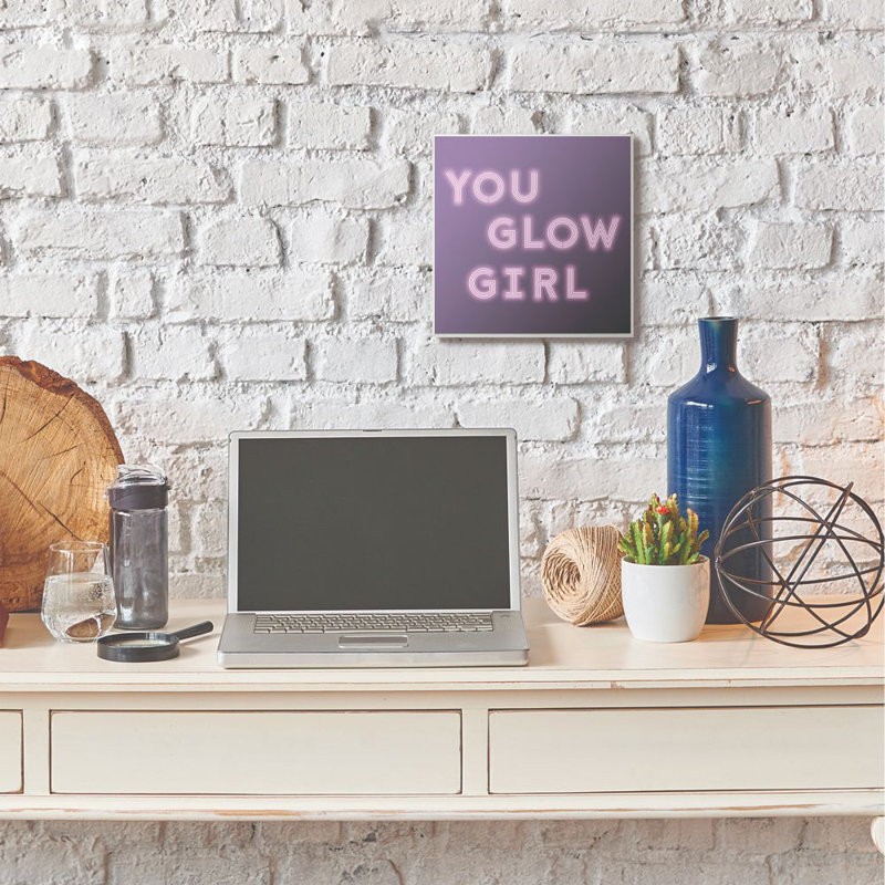 «You Glow Girl» par Dawn Vietnam, reproduction d'art texturée, H 12 po x l 12 po x P 0,5 po, Plaque en bois