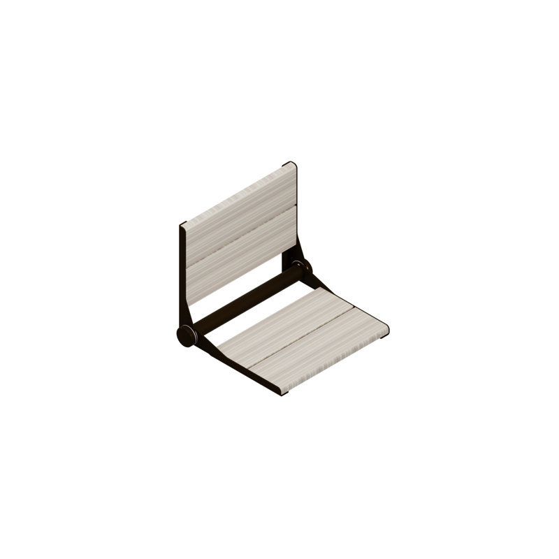 INVISIA SerenaSeat Pro Stainless, 18" Width, Light Stain, Oil Rubbed Bronze Frame