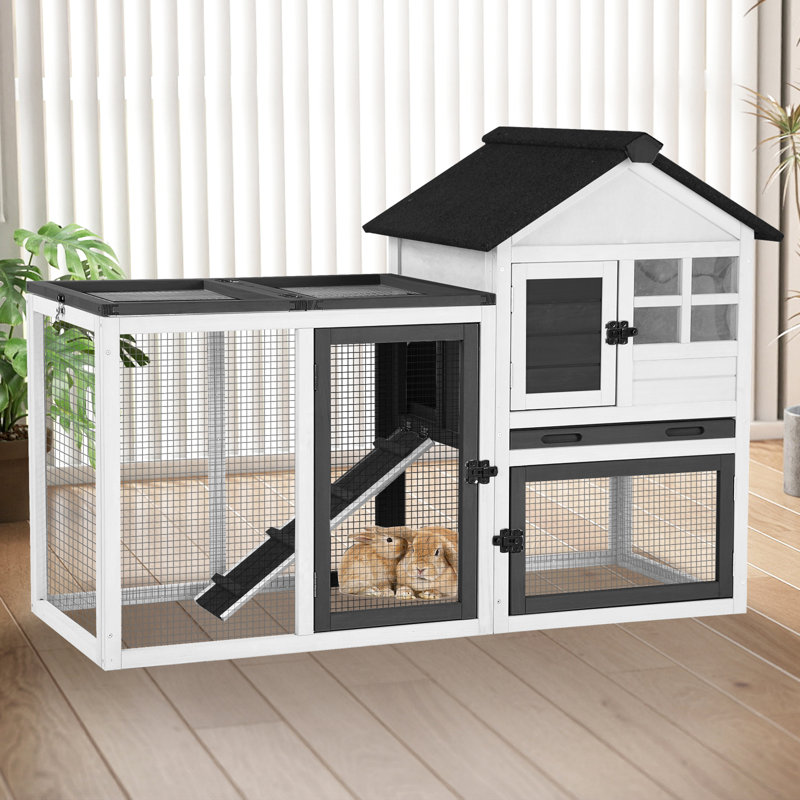 Cage à poulailler extensible 51,6 po, Noir / blanc