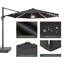 Parasol de patio extérieur en porte-à-faux à lumière DEL 11 pi avec manivelle et poids inclus Winon, parasol de piscine toutes saisons pour terrasse-10097982