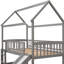 Lit mezzanine simple gris avec glissade - élégant et fonctionnel. Espace de jeu spacieux et gris en gris. Matériaux pour une utilisation prolongée-1712857121