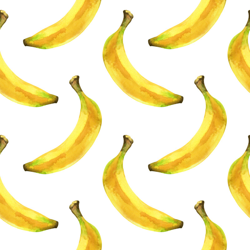 Motif sans couture avec bananes - impression sur toile tendue, H 12 po x l 12 po