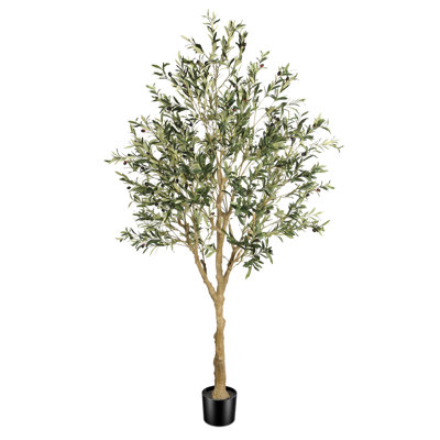 Faux Olive Tree with Natural Fruits, Lifelike Artificial Olive Plant for Home Decor 