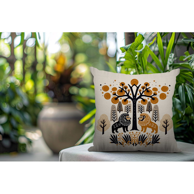 Coussin Comas, Carré 15 po, Orange