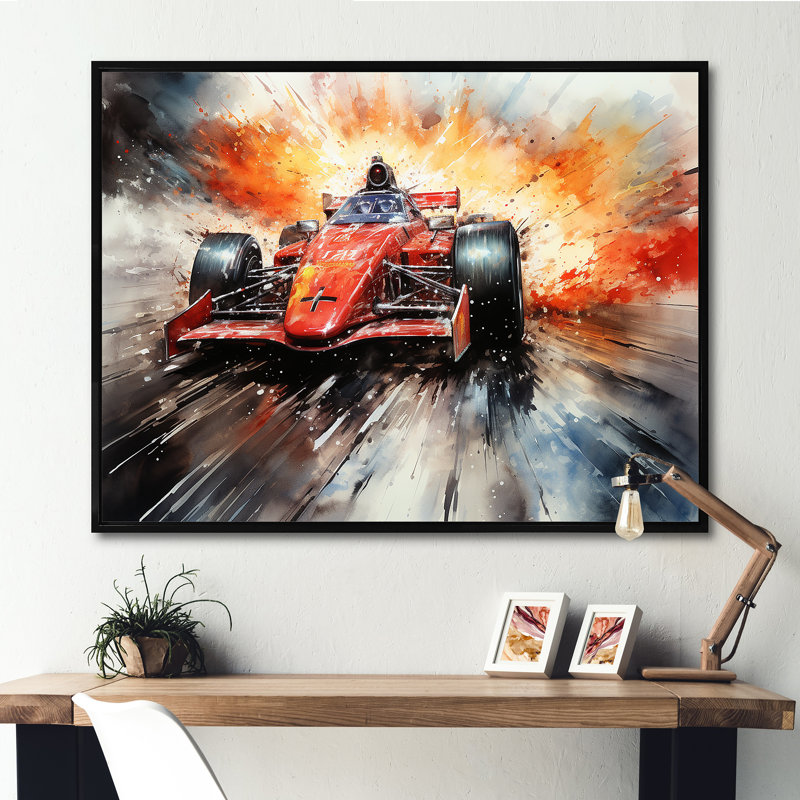 Décoration murale Formule 1, Speedway Fury 2 - Pistes de course, Cadre flottant noir, H 30 po x l 40 po x P 1,5 po