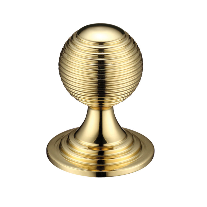 38mm Diameter Round Knob, Polished Brass