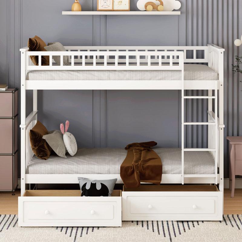 Gerolama  Wood Standard Bunk Bed , White, Twin