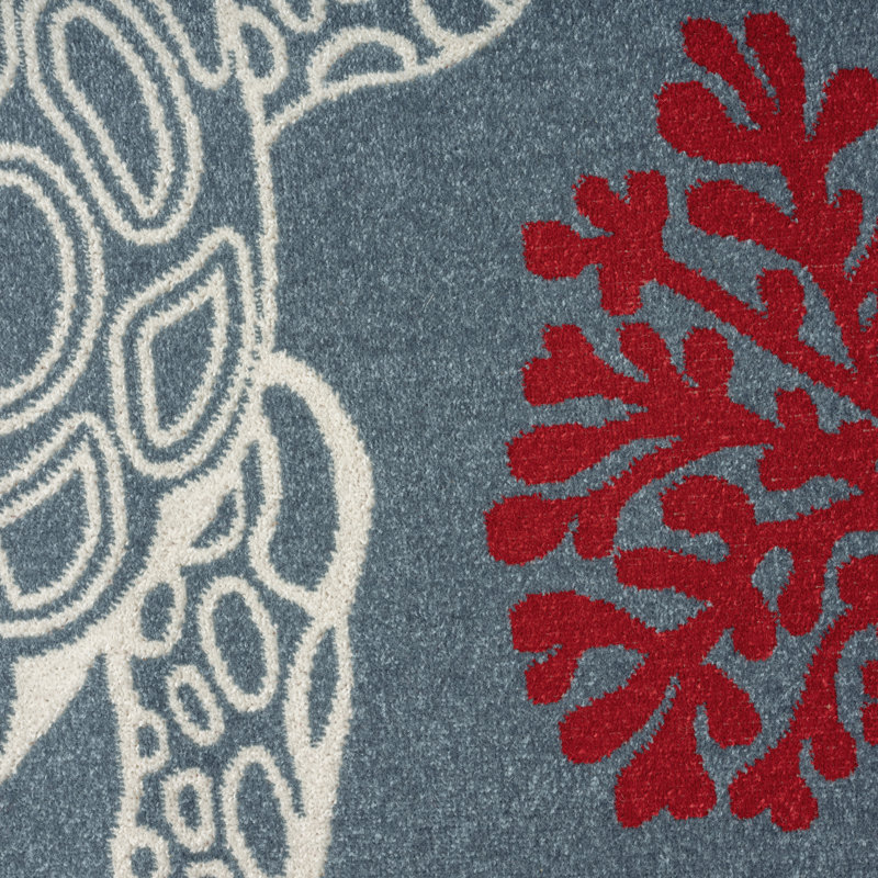 Tapis bleu marine Animal, Rectangle 7 pi 10 po x 10 pi 2 po