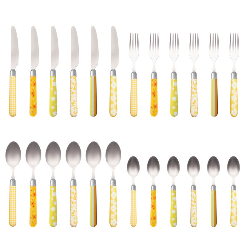 Mcdevitt 24 Piece 18/10 Stainless Steel Cutlery Set, Service for 6