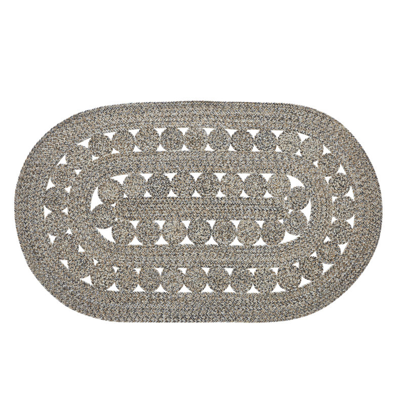 Geometric Indoor / Outdoor Rug, Oval 3' x 5'