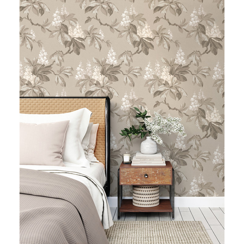 Chestnut Floral Wallpaper, Nautral