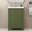 Petit meuble-lavabo de style vintage 24 po avec lavabo en céramique, 2 portes à fermeture douce, tablette réglable