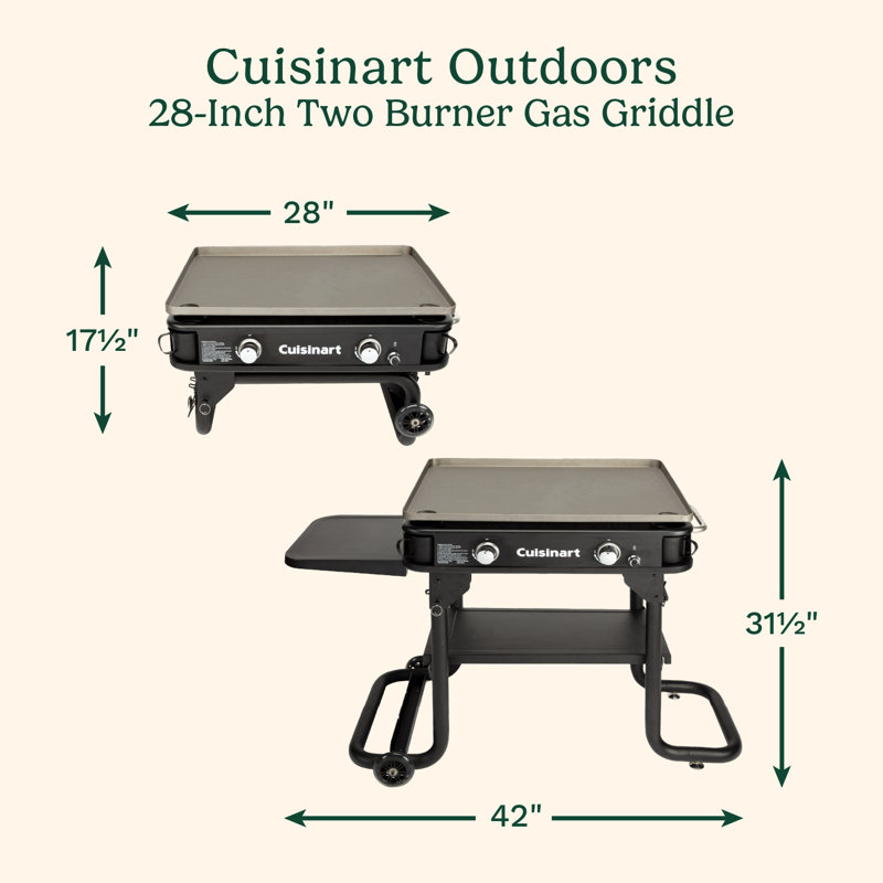 28" Two Burner Gas Griddle And Cover