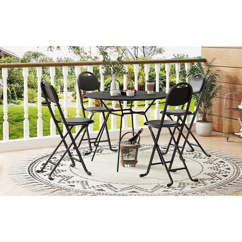 Tabourets pliants avec dossier, 4 chaises confortables rembourrées pour la salle à manger, la commode et les espaces de bureau, capacité de charge de 200 lb, cuisine rembourrée, boutique, utilisation, poids léger, rangement à plat