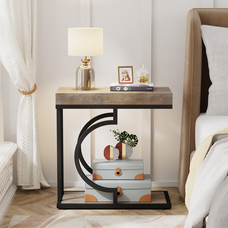 End Table, Black, Gray