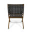 2 sièges d'extérieur pliables en bois, sangles à eau, conception tissée, noir et brun, 2 chaises à installation instantanée, apparence de patio et siège stable