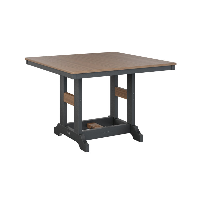 Garden Classic Outdoor Square Bar Table, Black, Antique Mahogany