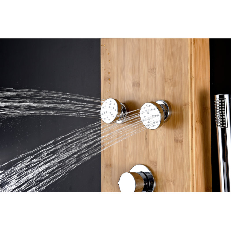 Natural Bamboo 52'' Shower Panel with Chrome Controls