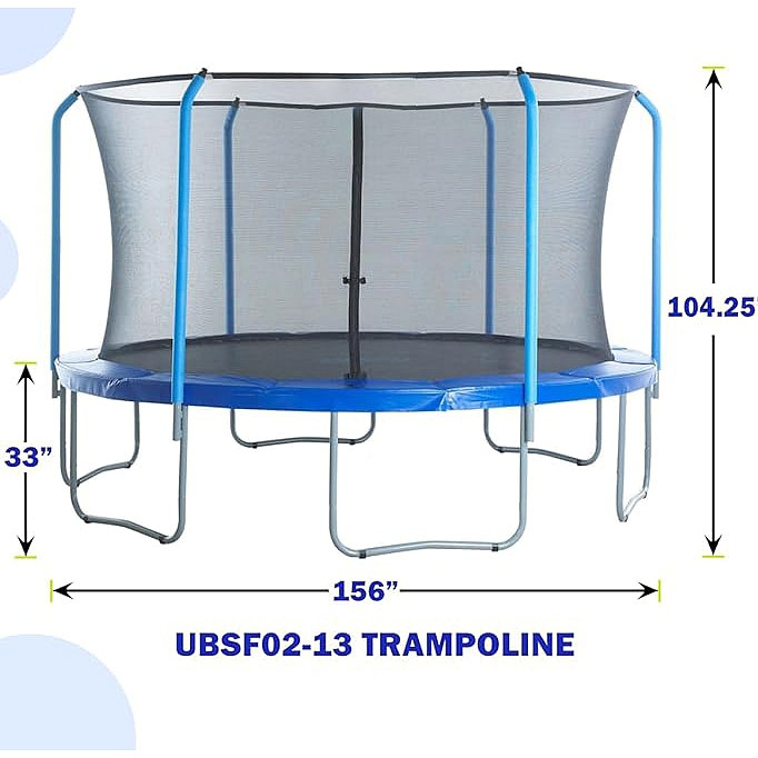 13FT Trampoline Inner Safetynet With Powder Coating-Blue--Pumpkin-A+B