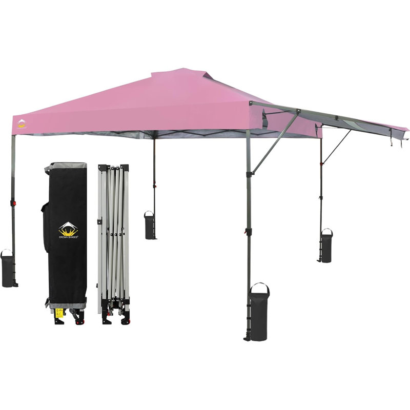 Remise commerciale en métal L 10 pi. D auvent instantané avec auvent allongé et Centerlock breveté - rose, Rose