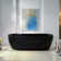 72'' x 35.375'' Freestanding Acrylic Double Ended Bathtub with Wide Rim,  - Available in Glossy White/Black, with 5 Finish Options for Trim