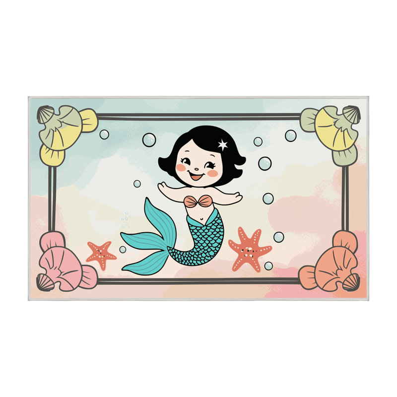 Tapis pour enfants Sunside Sails Mermaids Ocean, Rectangulaire 2 pi x 3 pi