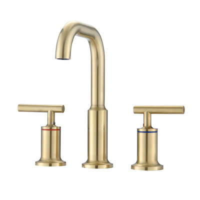 Robinet de salle de bain moderne à large entraxe, robinet de lavabo à 2 poignées et 3 trous avec poignées en T