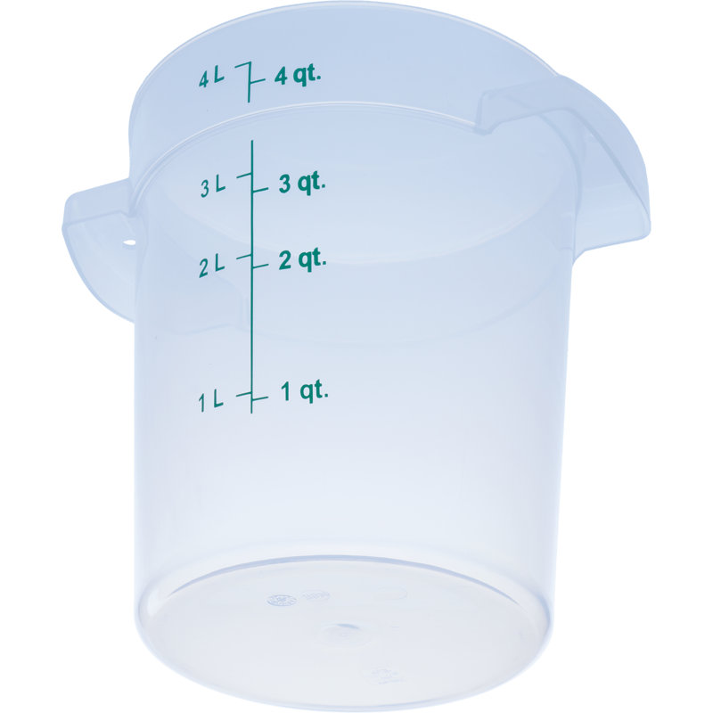 Contenant alimentaire rond 4 pintes - blanc, Transparent
