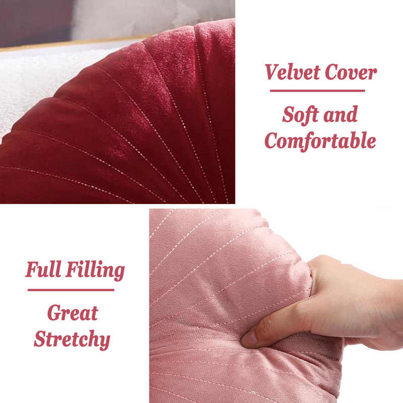 Coussin décoratif en velours 18 po , Rouge