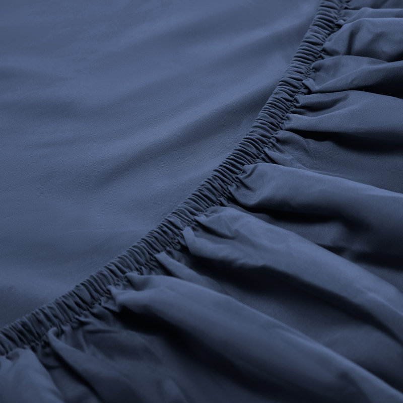 Extra Deep Pocket Sheet Set Sheet Set, King Sheet Set + Fitted Sheet + Pillowcase, Navy Blue