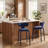 Upholstered Counter Stool with Metal Legs-120358057