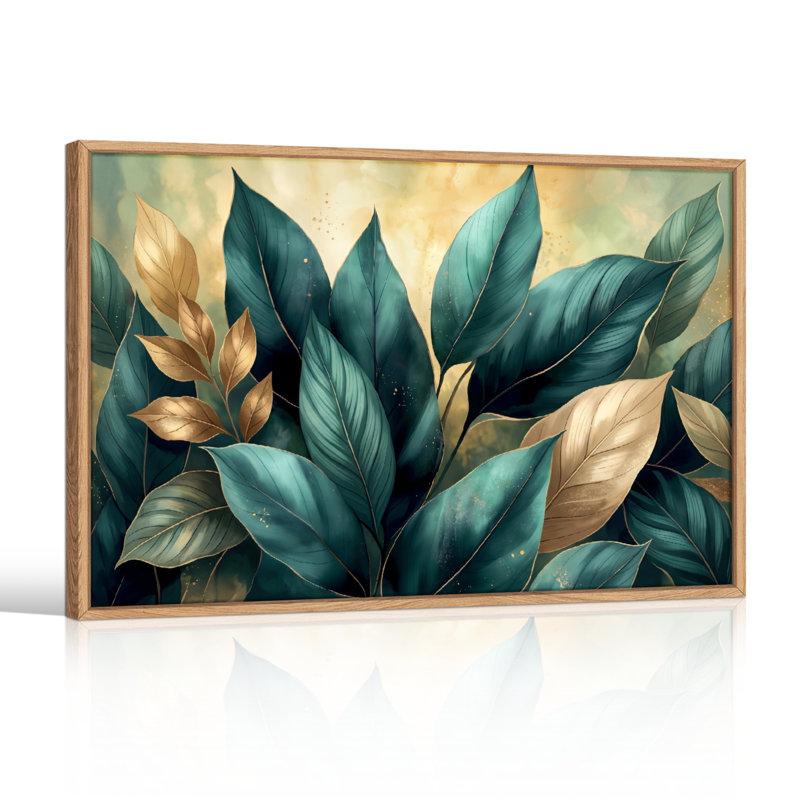 Ensemble de 1 tableau sur toile vert feuillu, H 24 po x l 36 po, Naturel