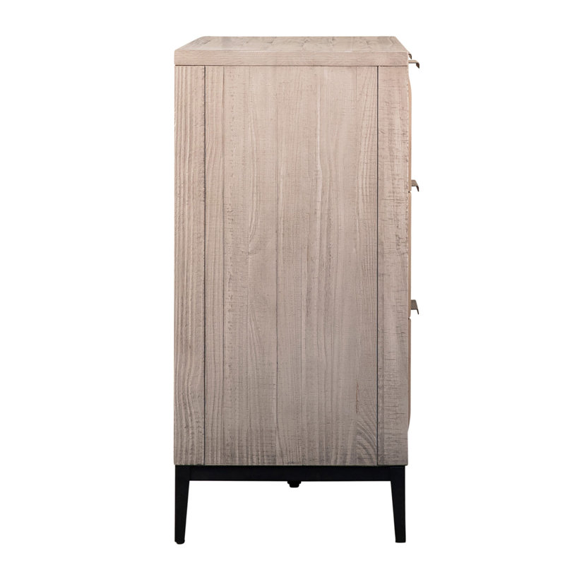 Aldwell Pine Modern 6-Drawer Storage Dresser, Light Gray Wash