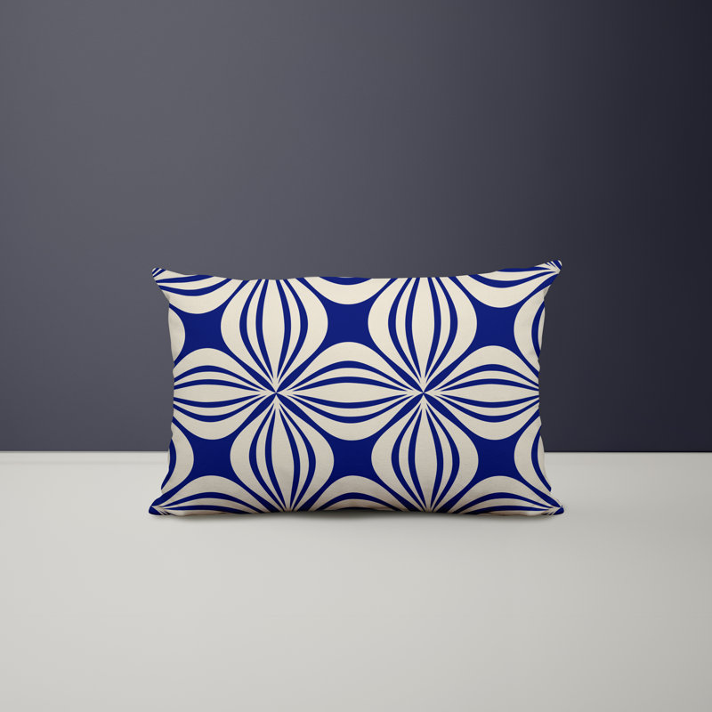 Housse et insert de coussin rectangulaire en polyester pour l'intérieur et l'extérieur, Bleu
